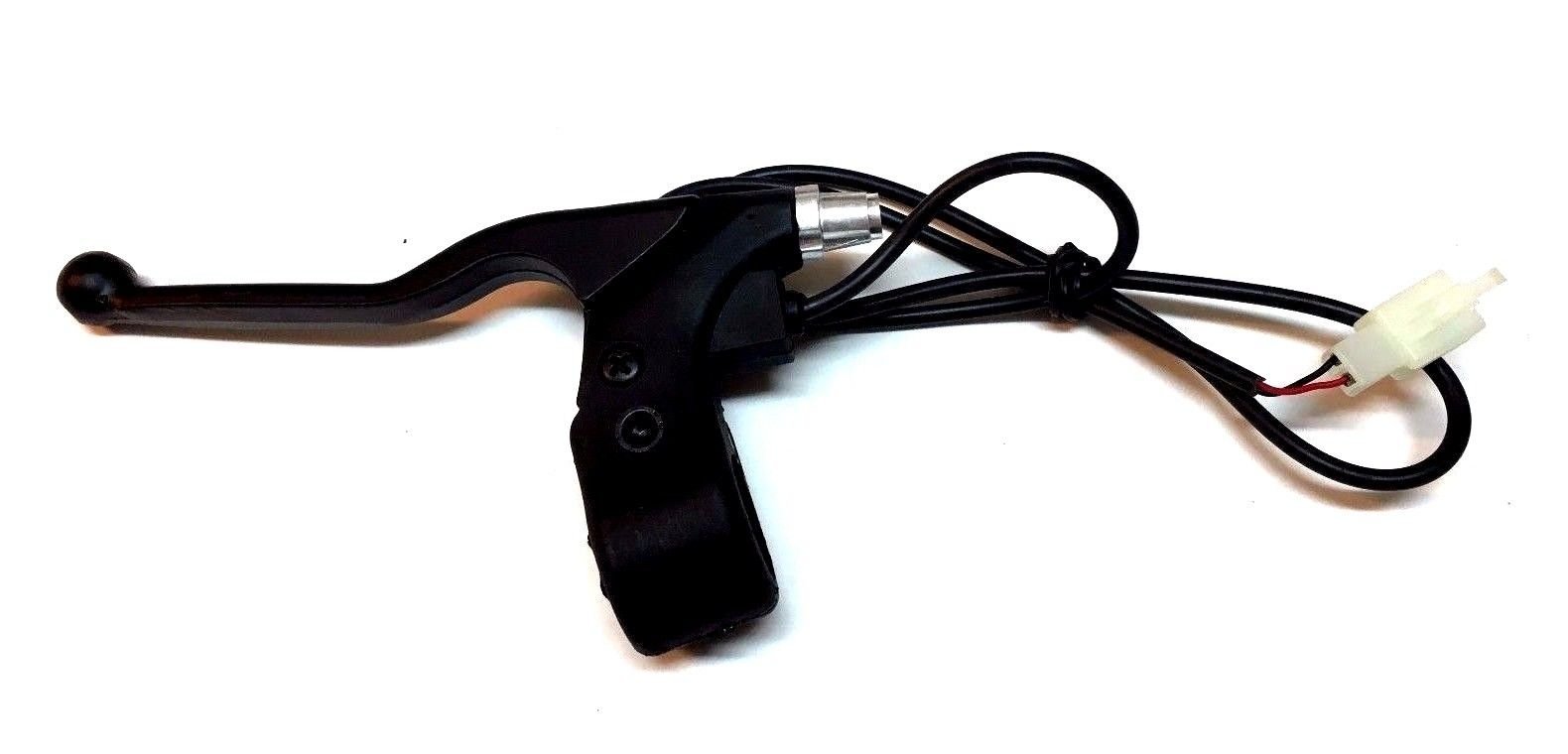 Black Plastic Left Brake Lever with 2 Wires for E-Bike, Pocket Bike, Mini Chopper & Razor Scooters - Perfect for DIY Repairs and Custom Builds