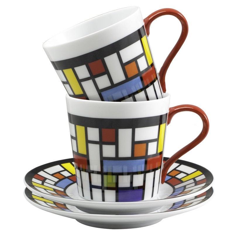 Premium BIA 7.5 Oz. Cappuccino Cup & Saucer Set - Elegant Porcelain Coffee Cups for Espresso, Latte & Tea - Perfect for Home, Cafe & Restaurant Use (Model 4320509AS)