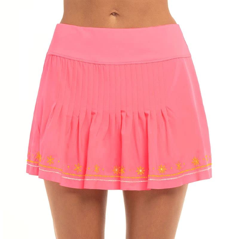 Lucky In Love Metallic Embroidery Maxi Skirt - Neon Pink | Boho Chic Women's Fashion for Parties, Festivals & Summer Outfits
