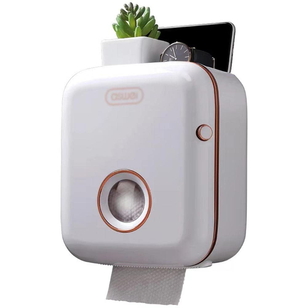 ACGrade Waterproof Wall-Mounted Tissue Dispenser & Toilet Paper Holder - Punch-Free Design for Kitchen, Bathroom & Toilet | Space-Saving Paper Towel Organizer for Home & Office Use