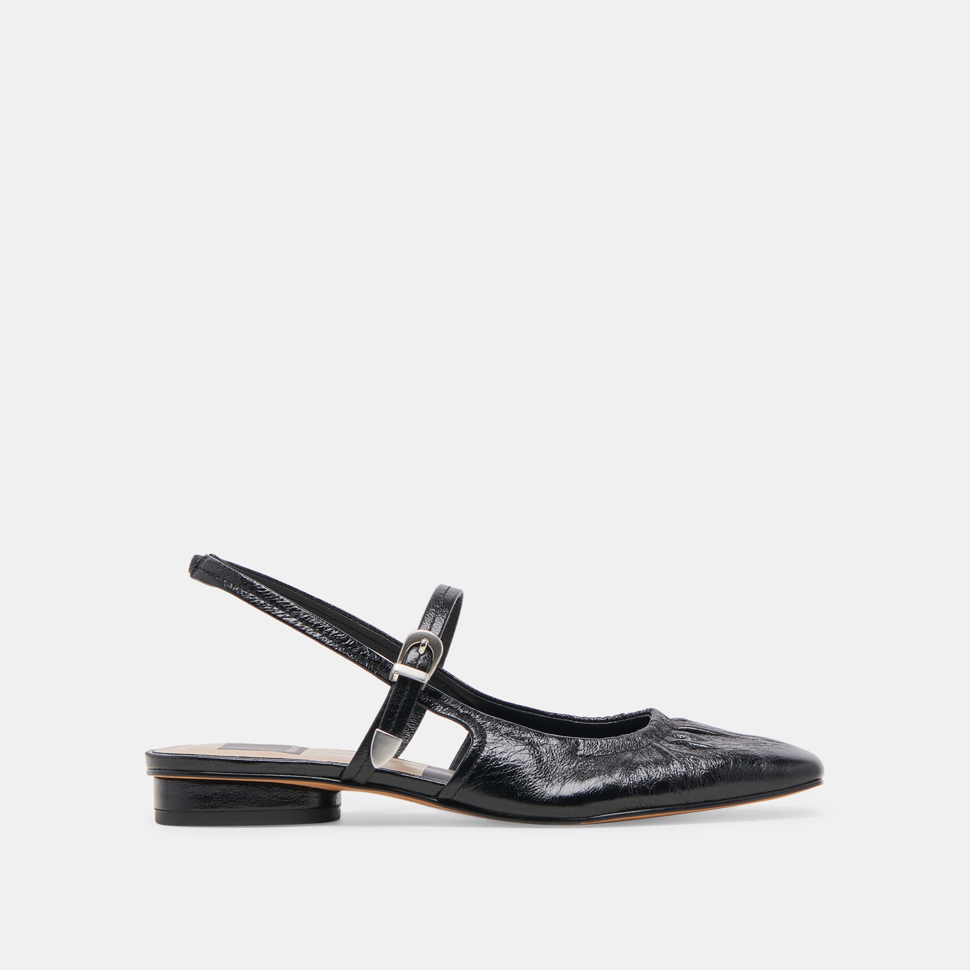 RIANNE FLATS Midnight Crinkle Patent Leather Women's Shoes - Perfect for Office, Casual Wear & Evening Outfits