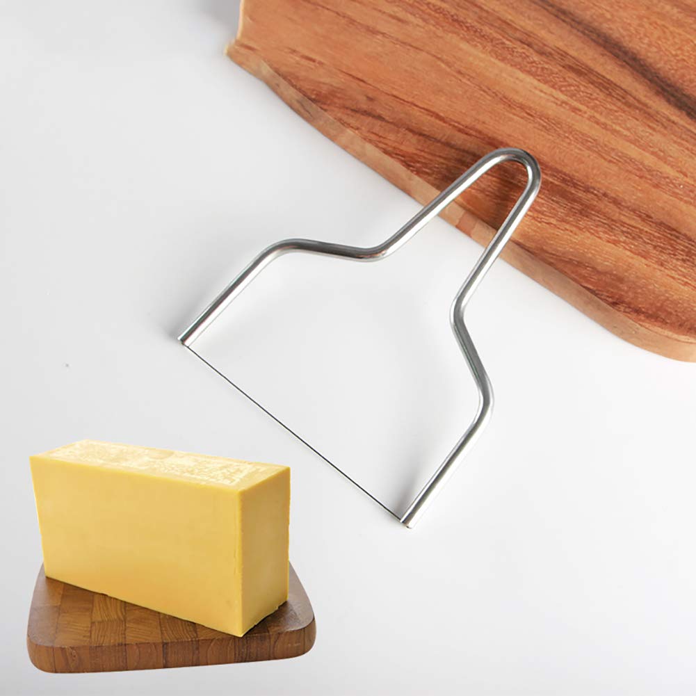 GSHLLO 2-Piece Stainless Steel Cheese & Butter Cutter Set - Professional Cheese Slicer with Wire for Kitchen, Party Platters & Charcuterie Boards