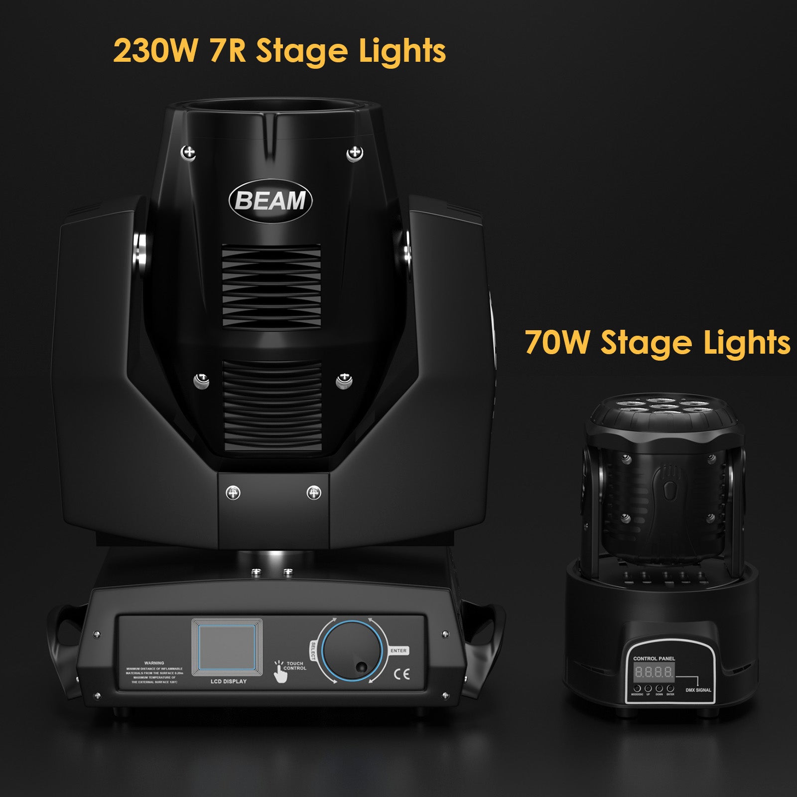 1/2/4 Set 7x10W Moving Head Stage Light - 70W 7 LED RGBW DMX DJ Disco Lighting for Party, Club, Concert and Stage Performances