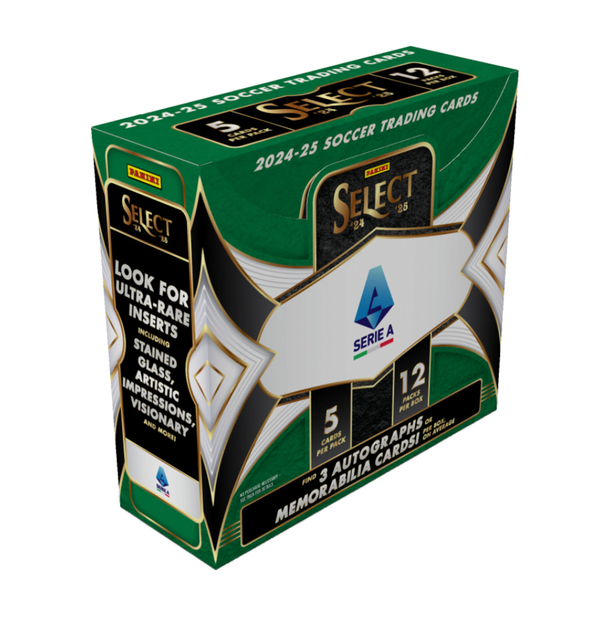2024 Panini Select Serie A Soccer Hobby Box - 25 Cards Pack | Collectible Trading Cards for Soccer Fans & Enthusiasts | Perfect for Gifts, Tournaments & Memorabilia Collections