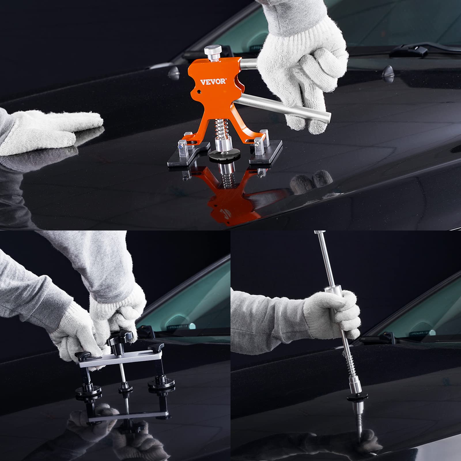 VEVOR 73-Piece Dent Repair Kit - Professional Paintless Dent Removal Tool Set with Golden Lifter, Bridge Puller & Slide Hammer - Perfect for Car Body Repair, Washing Machine & Refrigerator Dent Removal - Ideal for DIY Auto Body Repair & Appliance Maintenance