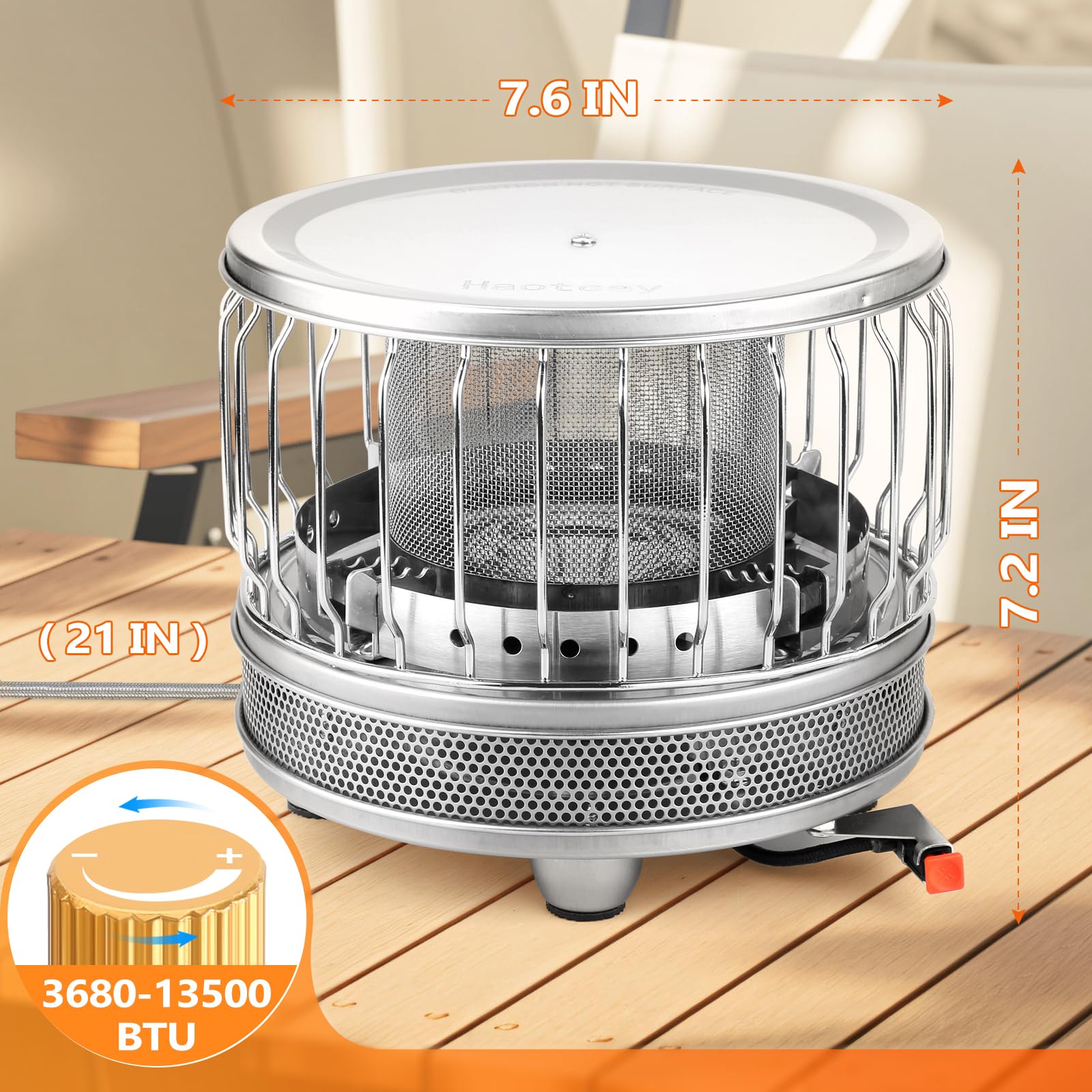 Portable 13,500 BTU Outdoor Propane Heater for Camping Tents - 2-in-1 Gas Stove with Windscreen - Perfect for Winter Camping, Hiking, Ice Fishing & Indoor Outdoor Heating
