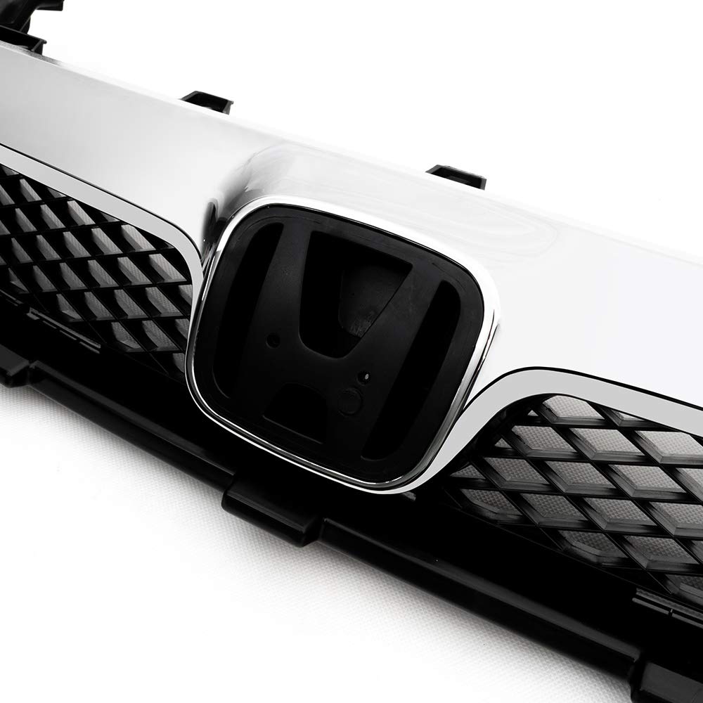 G-PLUS Chrome Front Bumper Grille Trim for 2009-2011 Honda Civic Sedan | Replacement Grill Insert HO1200198 71121SNAA50 | Car Exterior Upgrade & Customization Accessory