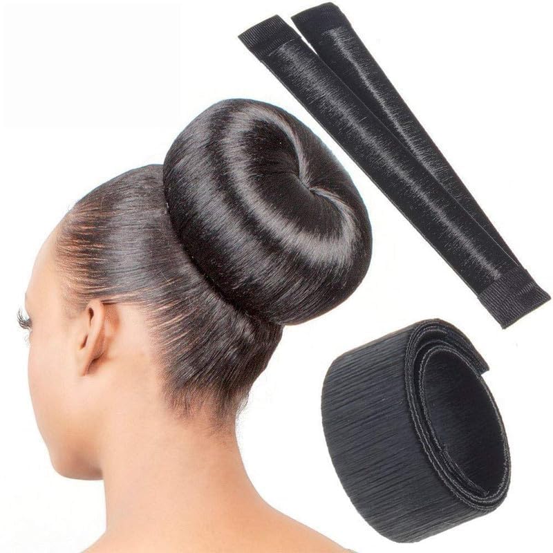 VinshBond Hair Styling Kit - French Twist Bun Maker & 2 Hair Clips (Small/Medium, Black) | Perfect for Updos, Wedding Hairstyles & Everyday Elegance