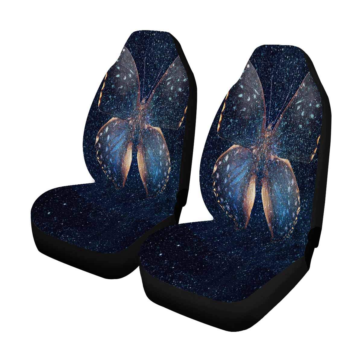 InterestPrint Galaxy Star & Butterfly Car Seat Covers - 2PCS Premium Front Seat Protectors for Cars, SUVs & Trucks | Universal Fit, Comfortable & Stylish Interior Upgrade for Daily Commute & Road Trips