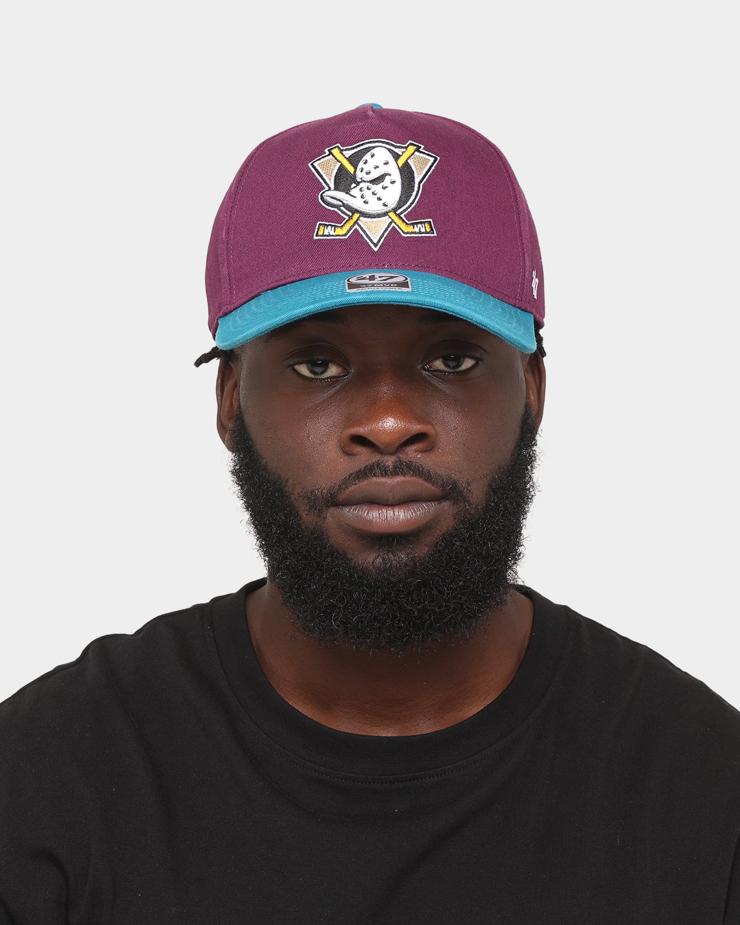 47 Brand Anaheim Ducks 'Ducks' Legend Replica '47 MVP DT Snapback Plum Cap - Official NHL Hockey Hat for Men & Women, Perfect for Games, Fan Gear & Streetwear Fashion
