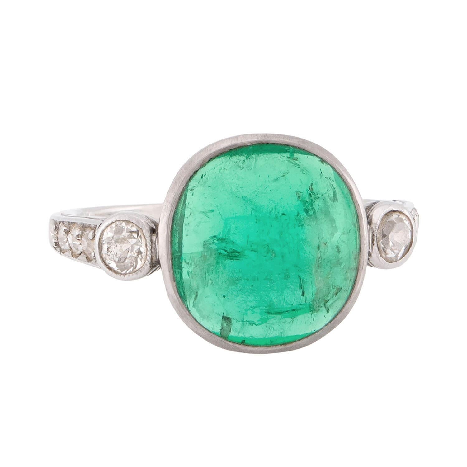 Exquisite Edwardian 14K Gold Emerald and Diamond Vintage Ring for Women - Perfect for Engagement, Anniversary & Special Occasion Gifts