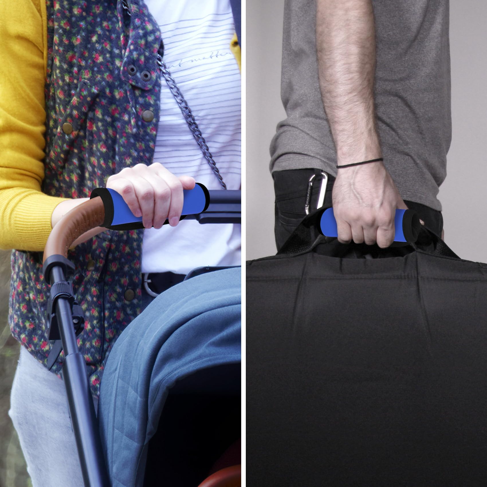 2 Pack Luggage Handle Covers - 5.5 x 6 Inch Suitcase Handle Wraps for Easy Identification | Durable Travel Accessories for Airplane, Cruise & Business Trips (Blue) - Perfect for Airport Baggage Recognition & Quick Retrieval