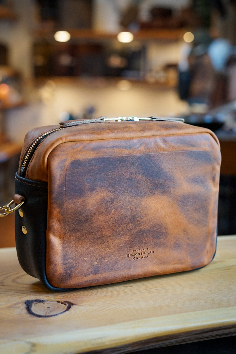 Rectangle Crossbody Bag for Women - Hillbilly Copper & Flat Black Color Block Design - Perfect for Travel, Work, and Everyday Use