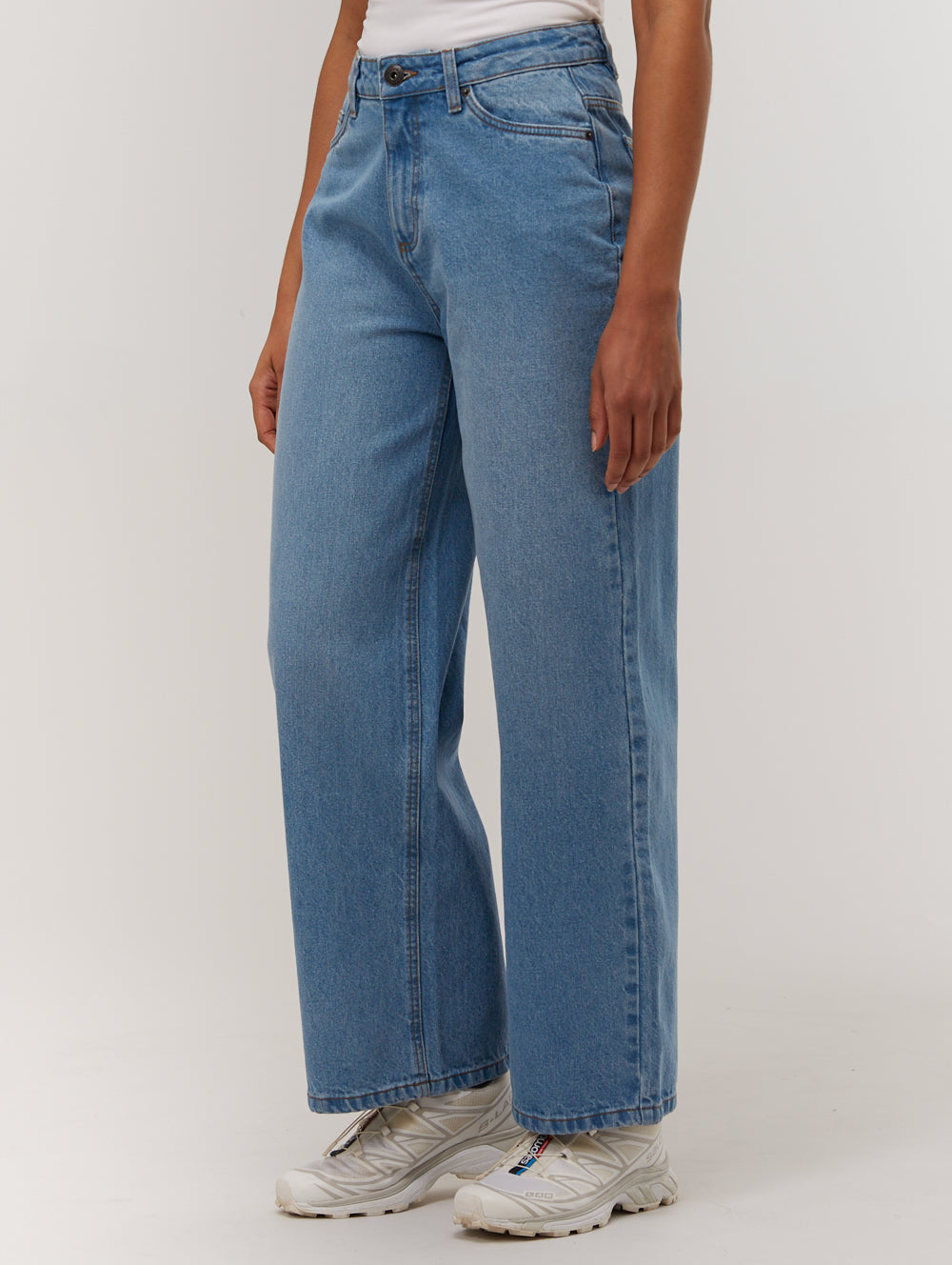 Maxina Women's High Waist Wide Leg Jeans - Comfortable Stretch Denim Pants for Casual & Office Wear