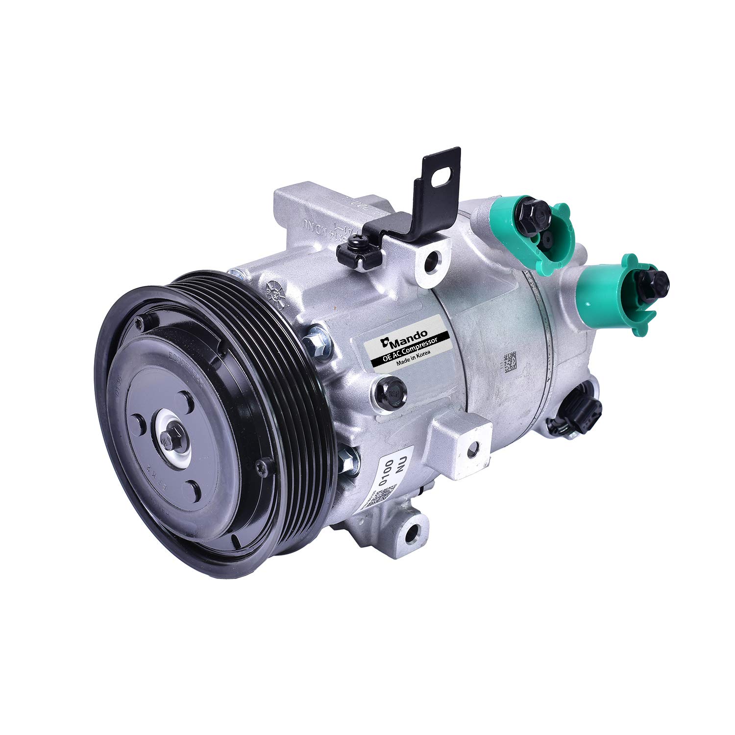 New Mando 10A1537 AC Compressor with Clutch - OEM Replacement for Car Air Conditioning System (Pre-filled Oil) | Perfect for AC Repair & Maintenance of Hyundai, Kia Vehicles