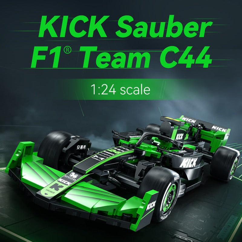 CaDA C55032W KICK Sauber F1 Team C44 2024 Building Blocks Set - 314 PCS F1 Racing Car Model Kit for Adults & Kids - Perfect for F1 Fans, Collectors & STEM Education | Great Gift for Birthdays & Holidays