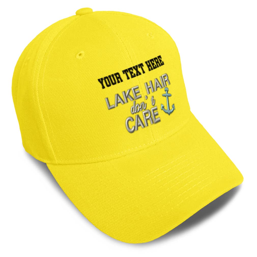 Stylish Baseball Cap for Men & Women - Lake Hair Don't Care Design, Breathable Acrylic Dad Hat for Outdoor Sports, Fishing, Hiking, and Casual Wear