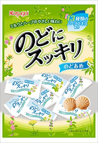 Kasugai Nodoni Sukkiri Herb Candy - 4.4oz (125g) Japanese Herbal Throat Drops for Cough Relief & Fresh Breath - Perfect for Travel, Office & Daily Use