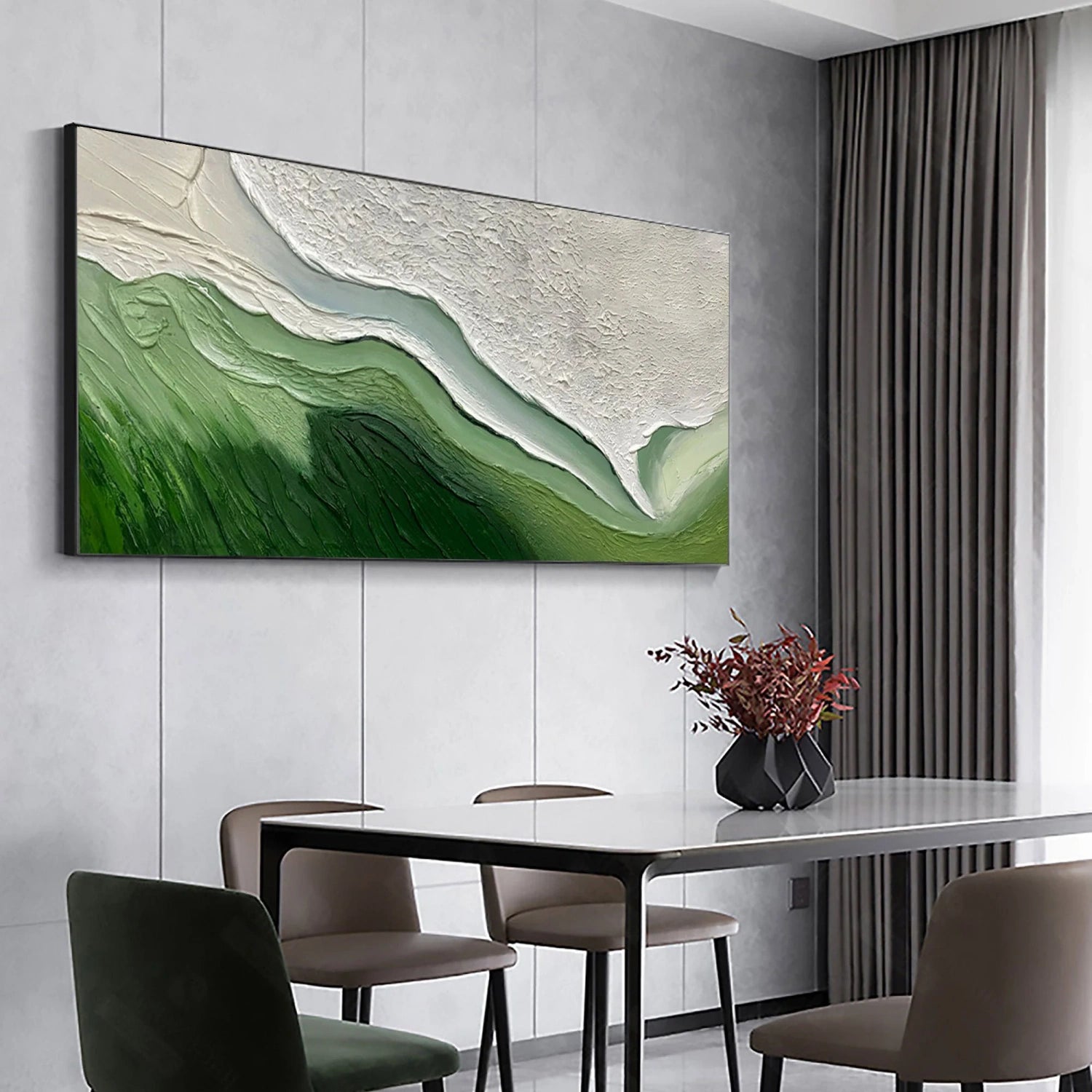 Blue & Green Abstract Wall Art Canvas Print #BG099 - Modern Home Decor for Living Room, Bedroom & Office