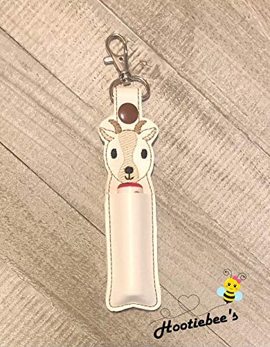 Goat Shaped Hand Sanitizer Holder & Lip Balm Holder - Cute Animal Design for Purse, Backpack, Keychain - Perfect for School, Office, Travel, and Daily Use