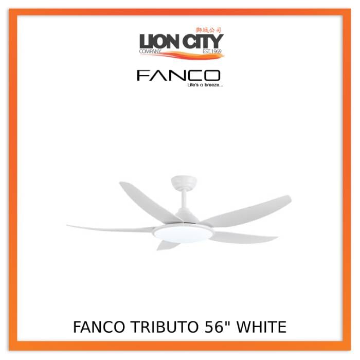 Fanco Tributo 46/56 Inch Modern Ceiling Fan with LED Light Kit - Remote Control, Quiet Reversible Motor - Perfect for Bedroom, Living Room & Outdoor Covered Patio