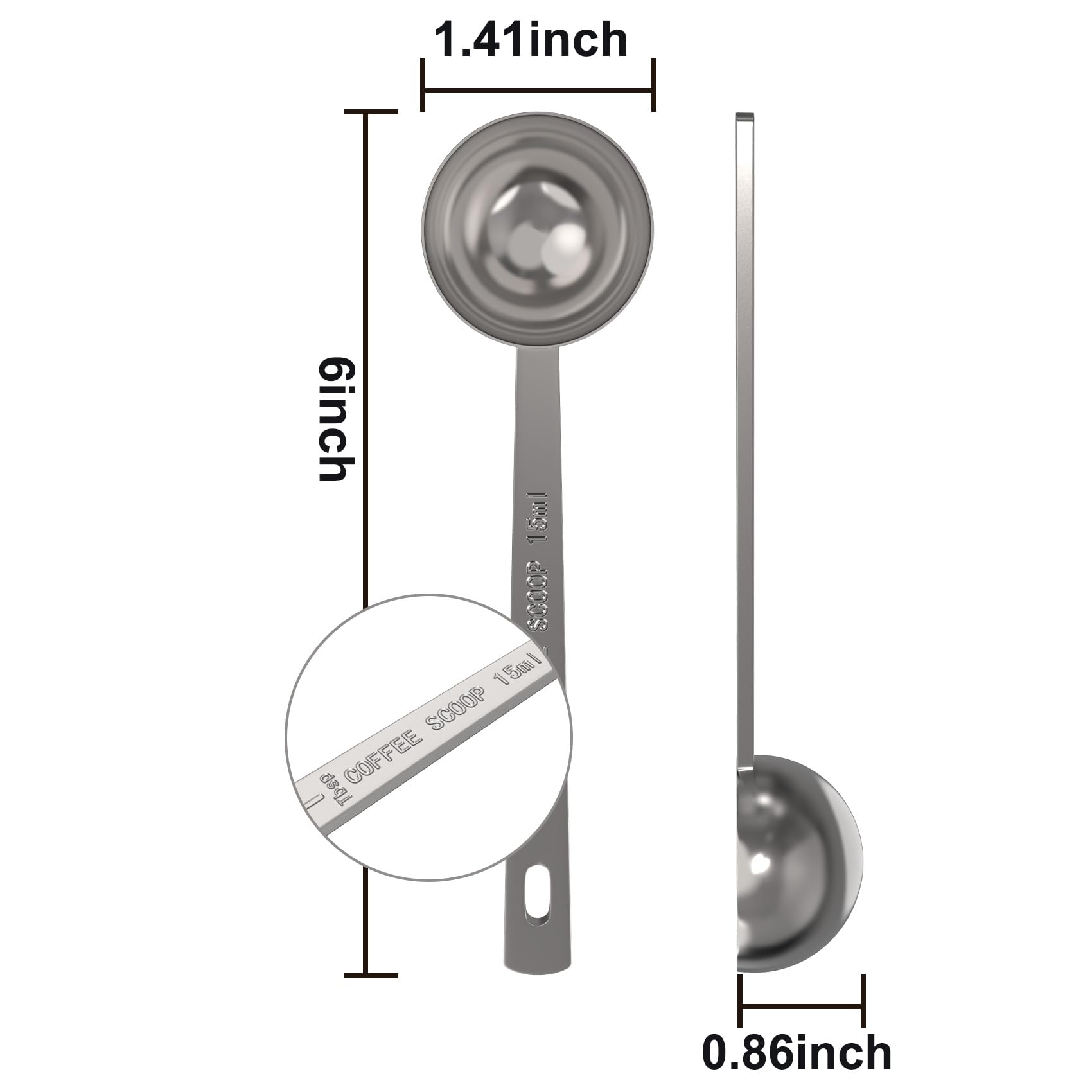 Leyaron 2-Piece Stainless Steel Tablespoon Measuring Spoon Set - 15ml Long Handle Coffee Scoop for Ground Coffee, Tea, Flour, Sugar - Perfect for Kitchen, Baking & Coffee Brewing