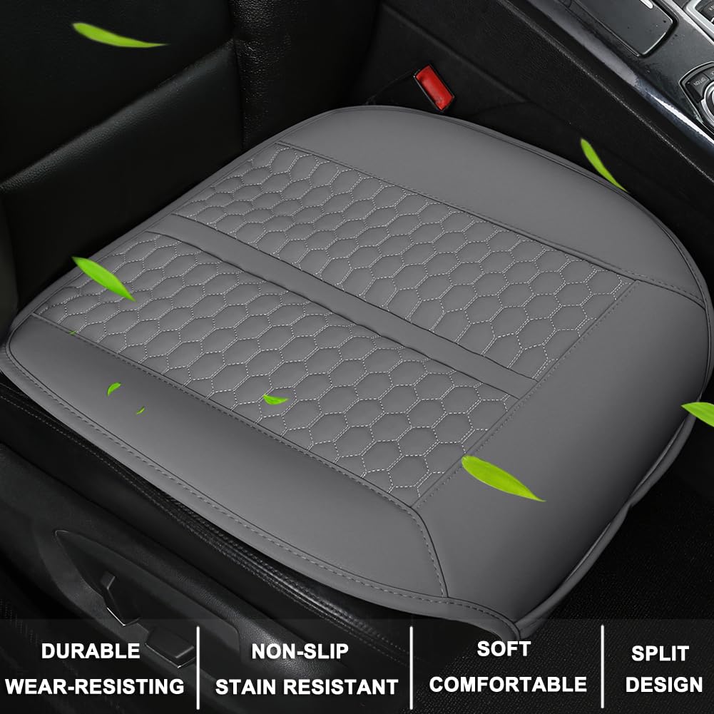 Universal Black Panther Car Seat Cover - 1-Piece Sideless Driver Seat Protector with Lumbar Support & Headrest Cover (Gray) | Durable & Comfortable for Cars, Trucks, SUVs | Perfect for Pet Protection, Spill Prevention & Long Drives