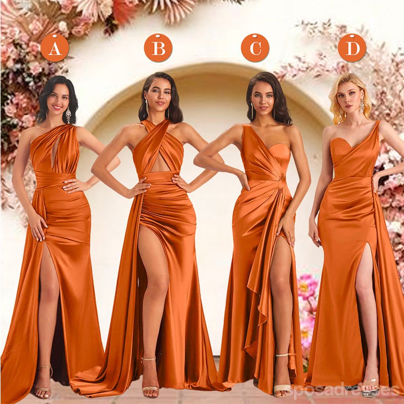 Elegant Burnt Orange Mermaid Maxi Bridesmaid Dresses - Long Formal Party Gowns for Weddings & Special Occasions | Style WG1882 | Perfect for Beach Weddings, Evening Galas & Prom Nights