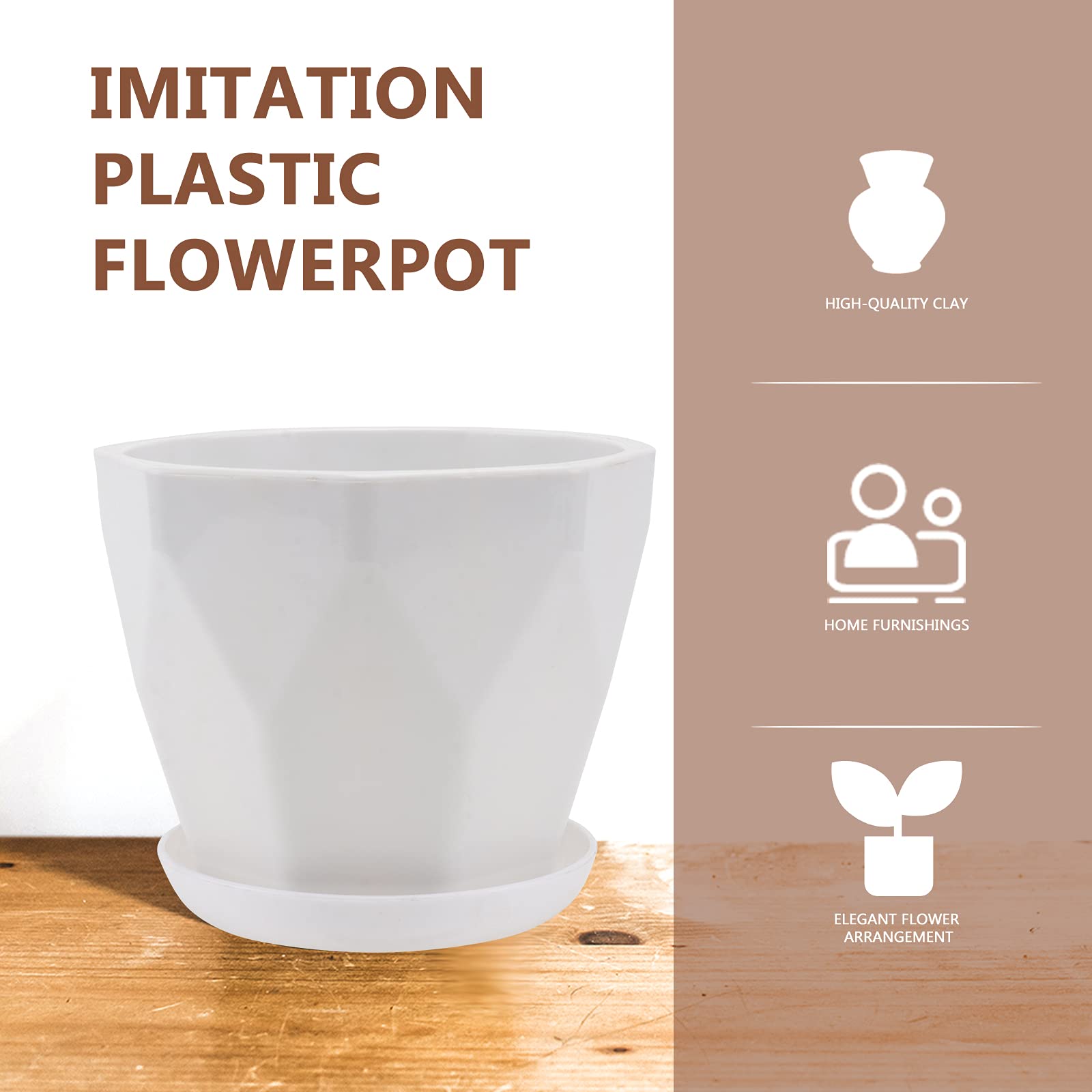 2 Sets White Plastic Flower Pots - Mini Bonsai Planters for Indoor Plants, Round Cylinder Decorative Gardening Pots (Ideal for Succulents, Herbs & Small Houseplants) - Perfect for Windowsills, Desks & Home Decor