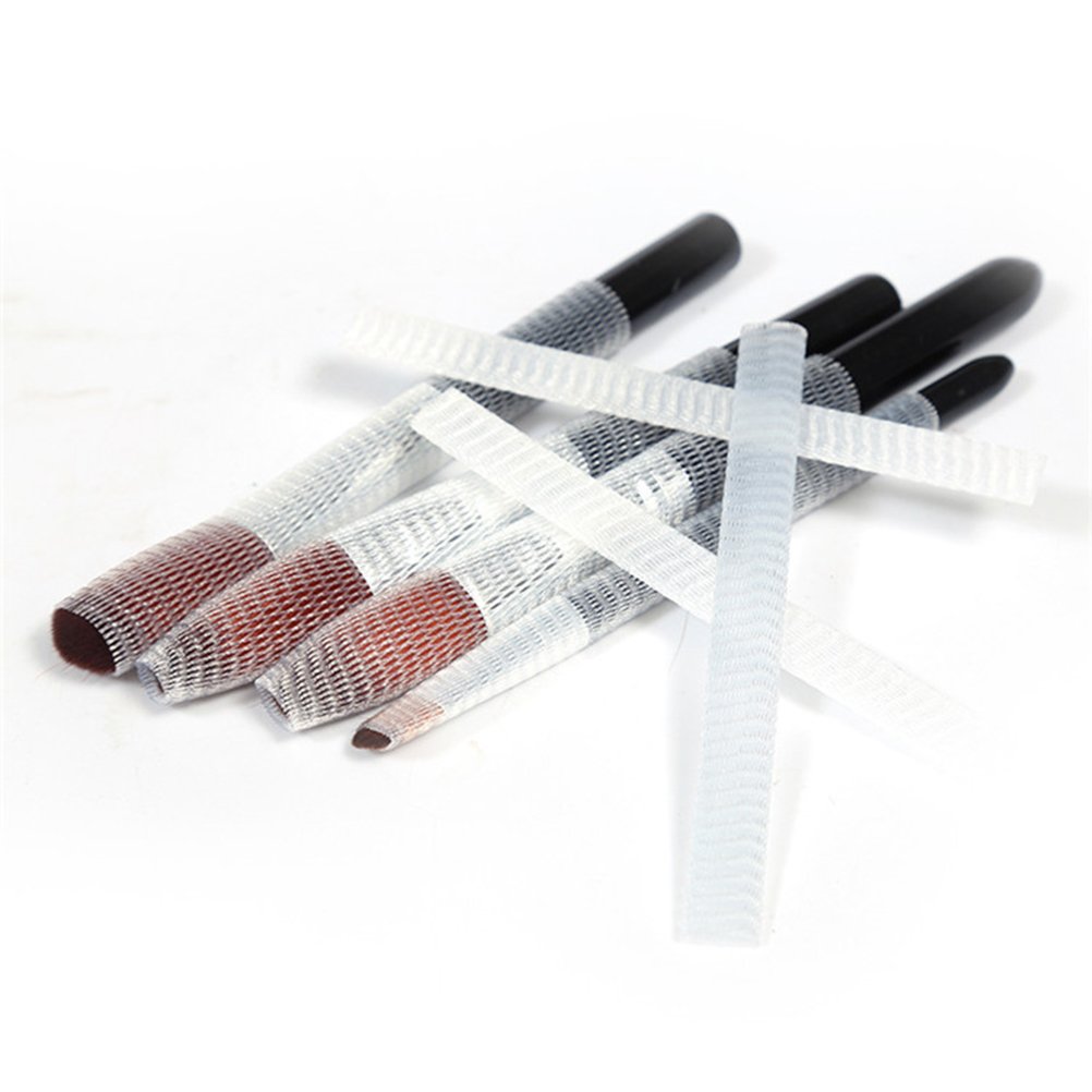 50Pcs Professional Makeup Brush Set - Eye Defining, Eyeliner, Concealer & Angled Brushes with Mesh Caps for Travel - Black & White Cosmetic Brushes for Perfect Eye Makeup Application at Home or On-The-Go