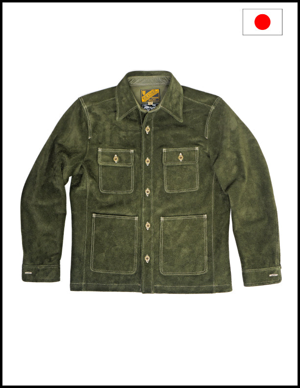 Vancouver Chore Shirt - Men's Workwear Shirt in Olive Green | Durable Steer Rough Out Fabric for Outdoor Work & Casual Wear