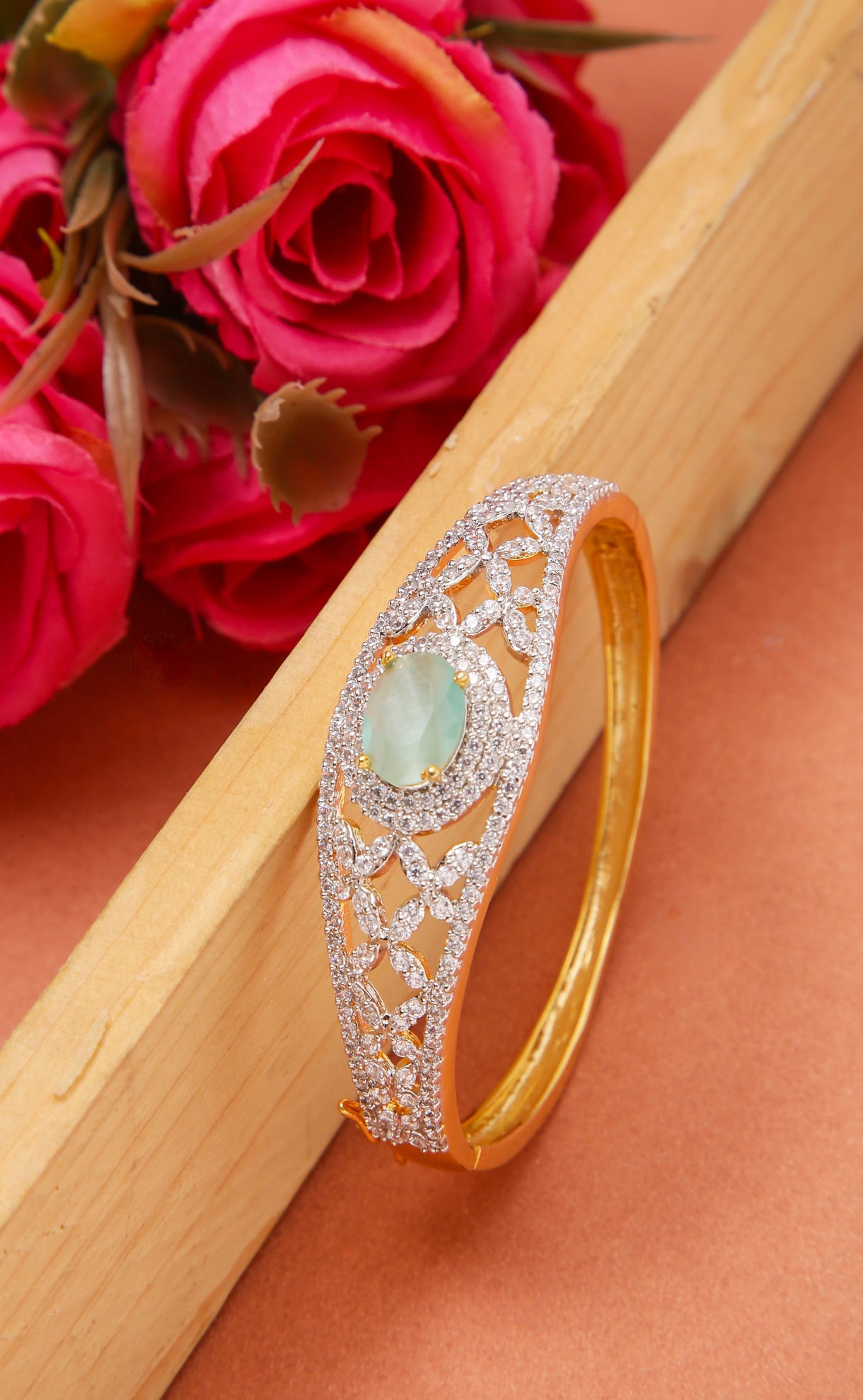 American Diamond & Semi Precious Stone Bracelet (D189) - Elegant Jewelry for Women, Perfect for Parties, Weddings & Special Occasions