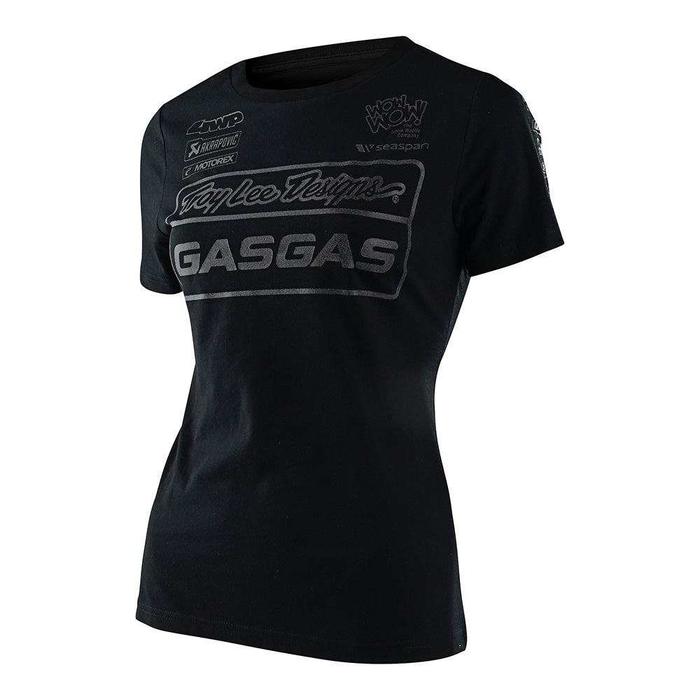 Women's Short Sleeve TLD GasGas Team Black Reflective Motorcycle Jersey - Perfect for Off-Road Riding & Motocross Racing