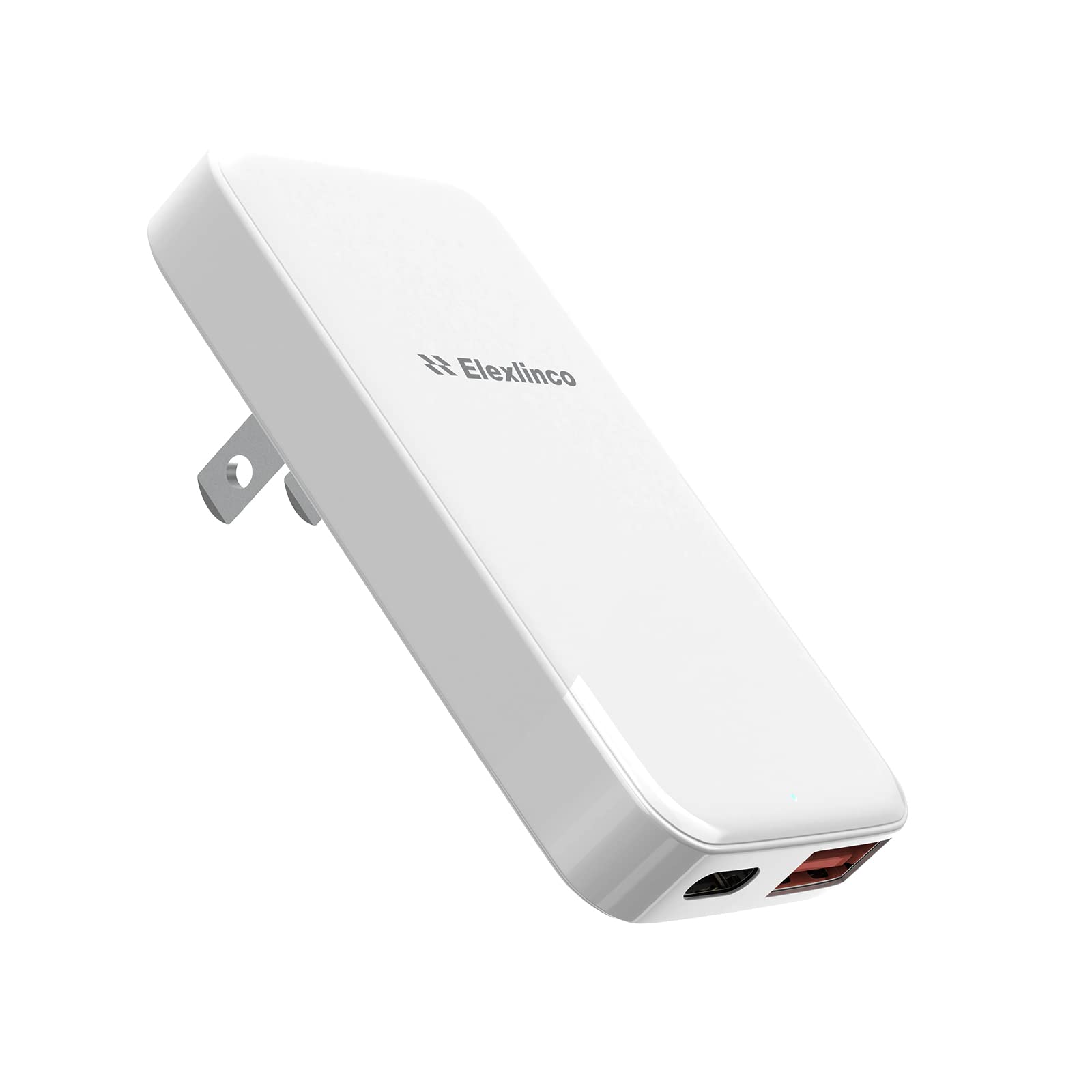 Elexlinco 20W USB C Fast Wall Charger with QC 3.0 18W USB-A - Dual Port Foldable Plug Charger Adapter for iPhone 14/13/12/11, Samsung Galaxy - Perfect for Travel, Home & Office Use