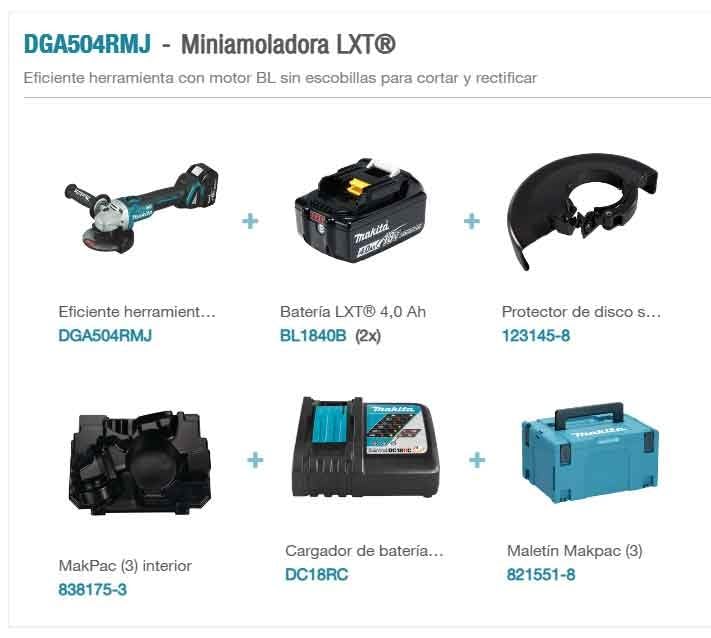 Makita DGA504RMJ 18V Cordless Angle Grinder Kit with 2 Batteries & Charger | 4.0Ah Lithium-Ion | Makpac Case Included | Perfect for Metal Cutting, Grinding & DIY Projects