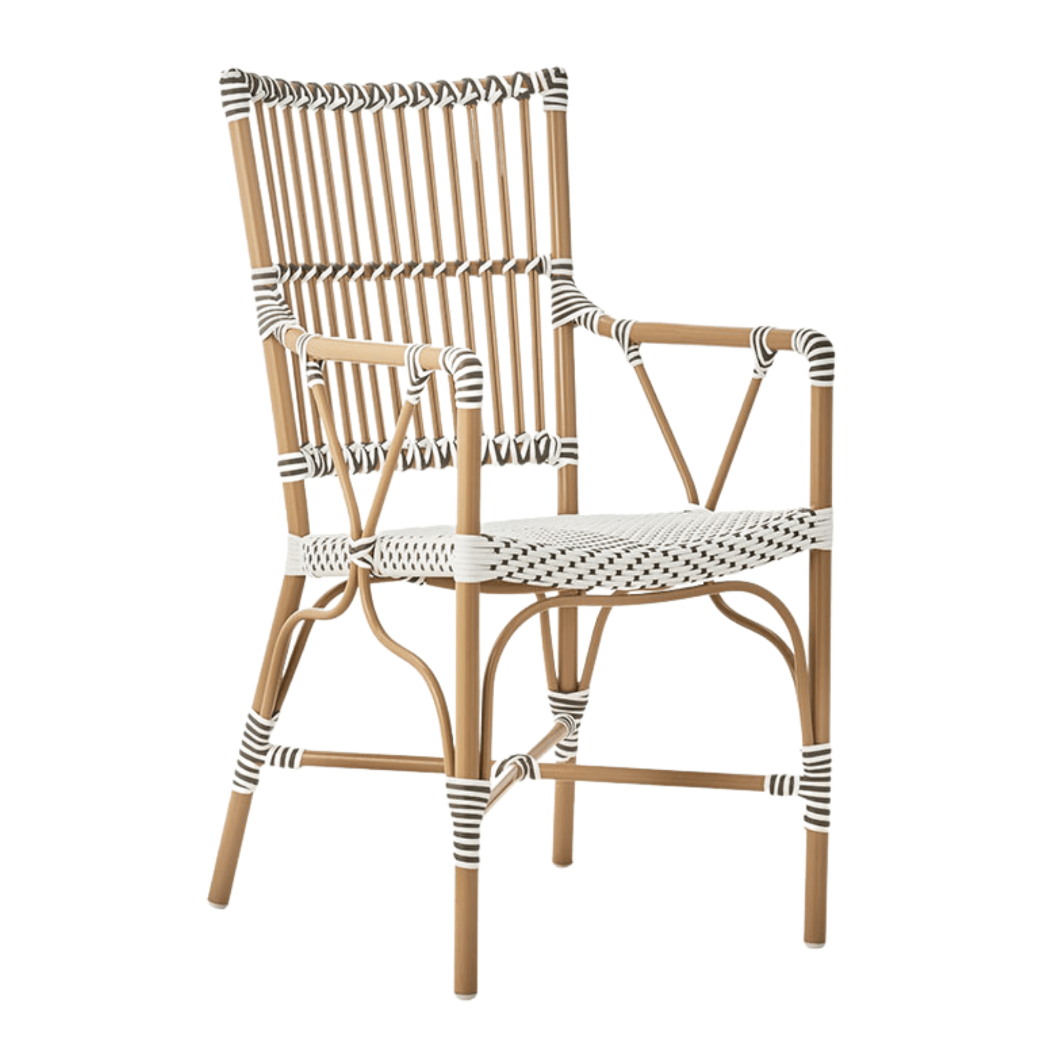 AluRattan™ Outdoor Bistro Armchair - Lightweight Aluminum Frame with Almond Finish - Perfect for Patio, Garden, Poolside & Cafe Seating