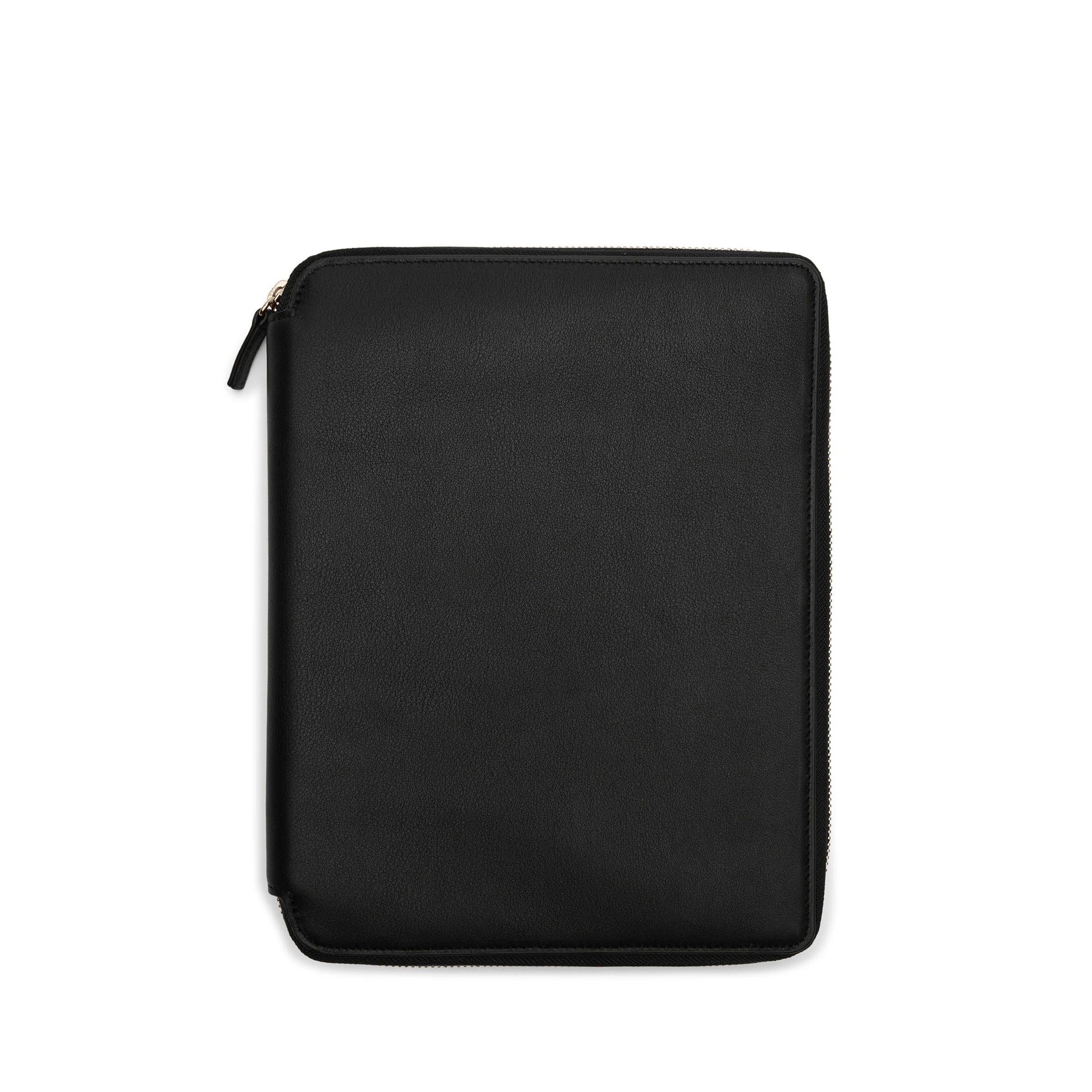 Premium B5 Spiral Notebook with Zipper - Black Onyx Cover, 100 Sheets College Ruled Paper for School, Office & Travel Journaling | Durable Zippered Composition Book for Students & Professionals