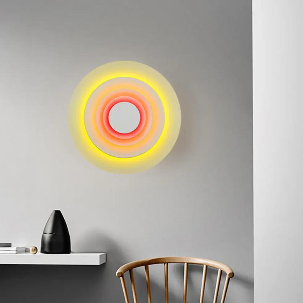 Round Gradient LED Modern Wall Lights - Dimmable Ambient Lighting for Bedroom, Living Room & Hallway