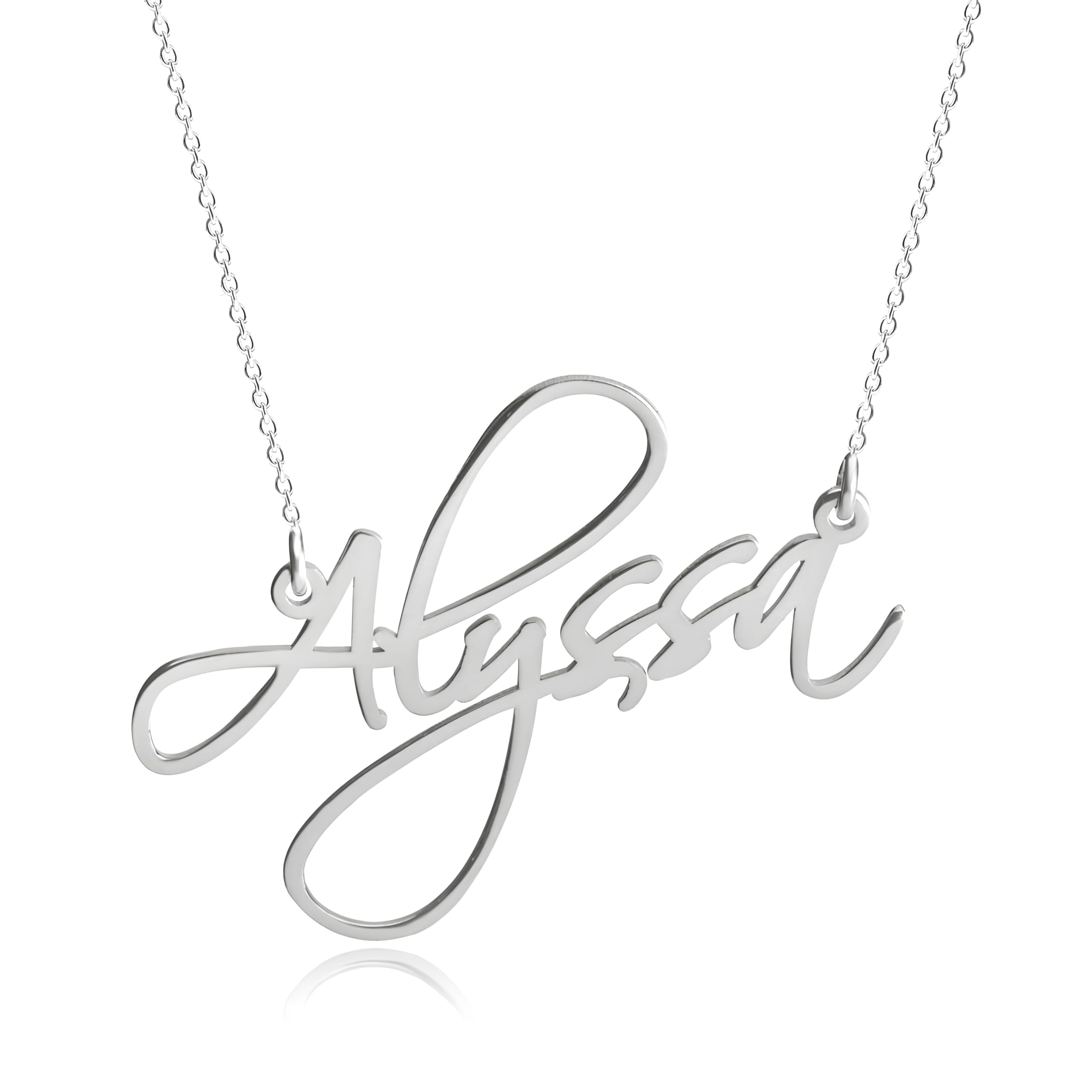 Personalized Calligraphy Name Necklace for Women & Teen Girls - Sterling Silver/Gold Plated/Rose Gold Script Nameplate Pendant - Unique Gift for Birthday, Anniversary & Valentine's Day - Perfect for Everyday Wear & Special Occasions