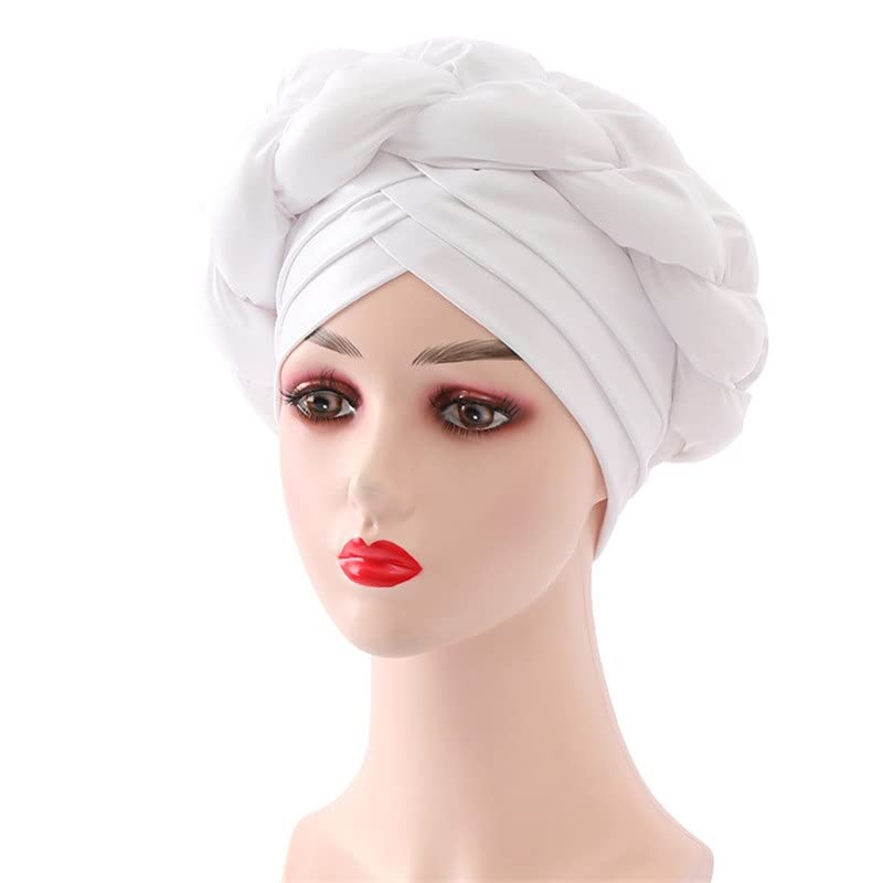 Women's Ready-to-Wear Braided Turban Cap - Stylish Head Wrap for Weddings, Hijab & Everyday Wear (One Size, Color B) - Perfect for Special Occasions, Church, or Casual Outfits
