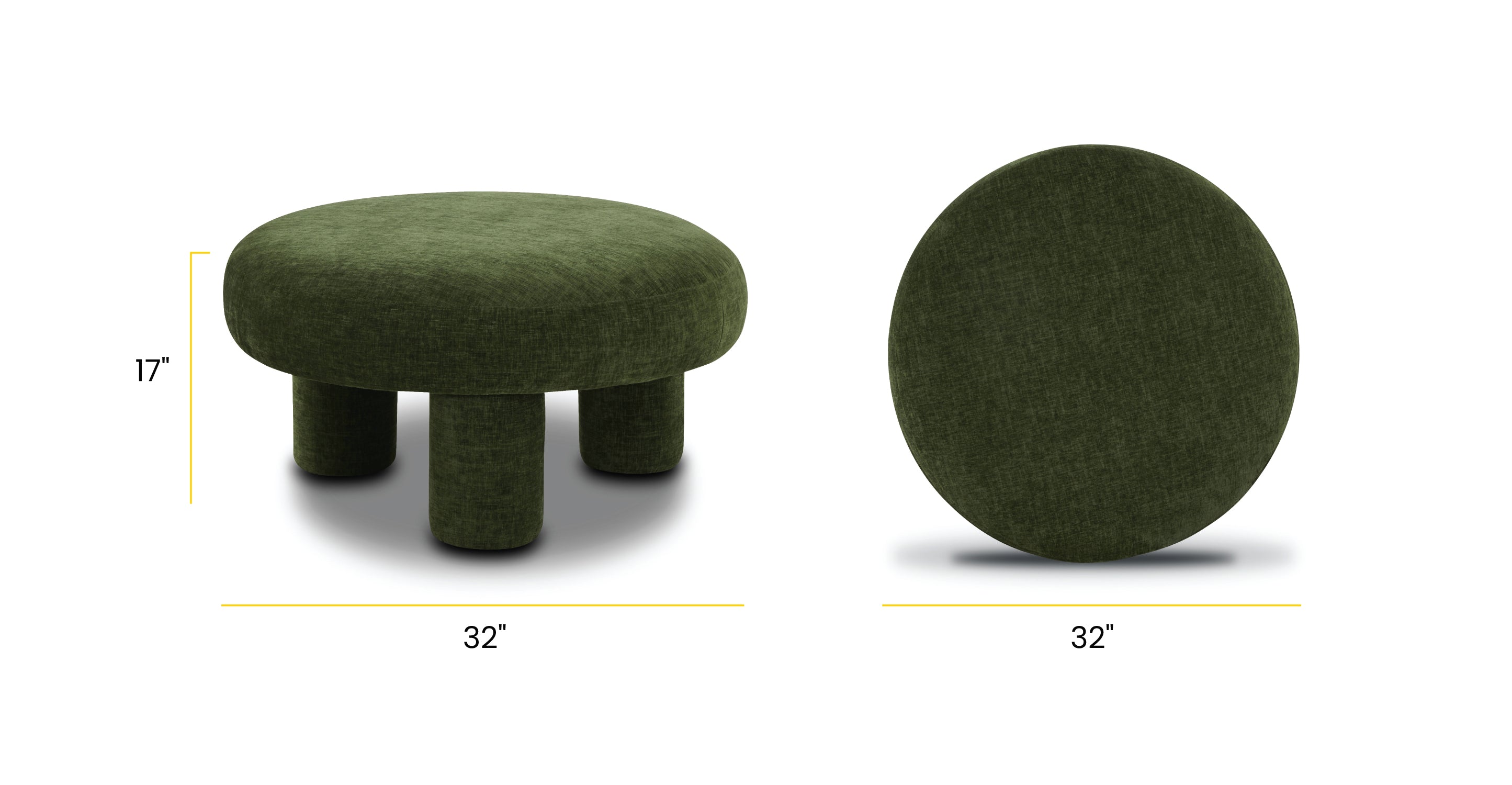 Circa Ottoman - Modern Round Storage Ottoman with Tufted Upholstery, Perfect for Living Room, Bedroom, or Nursery as Footrest, Seating & Storage Bench