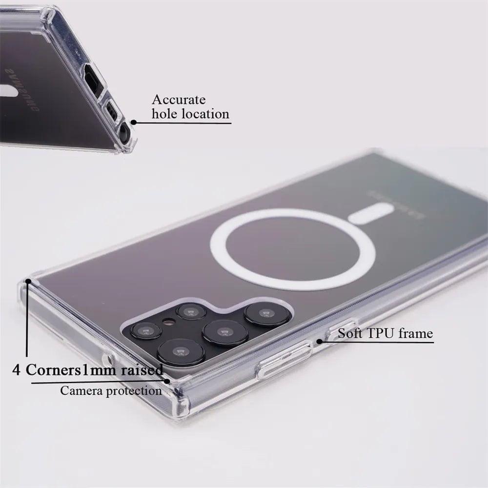 Samsung Galaxy S24 MagSafe Magnetic Wireless Charging Case - Fast Charging Phone Cover for iPhone 15/14/13 - Perfect for Travel, Work & Everyday Use