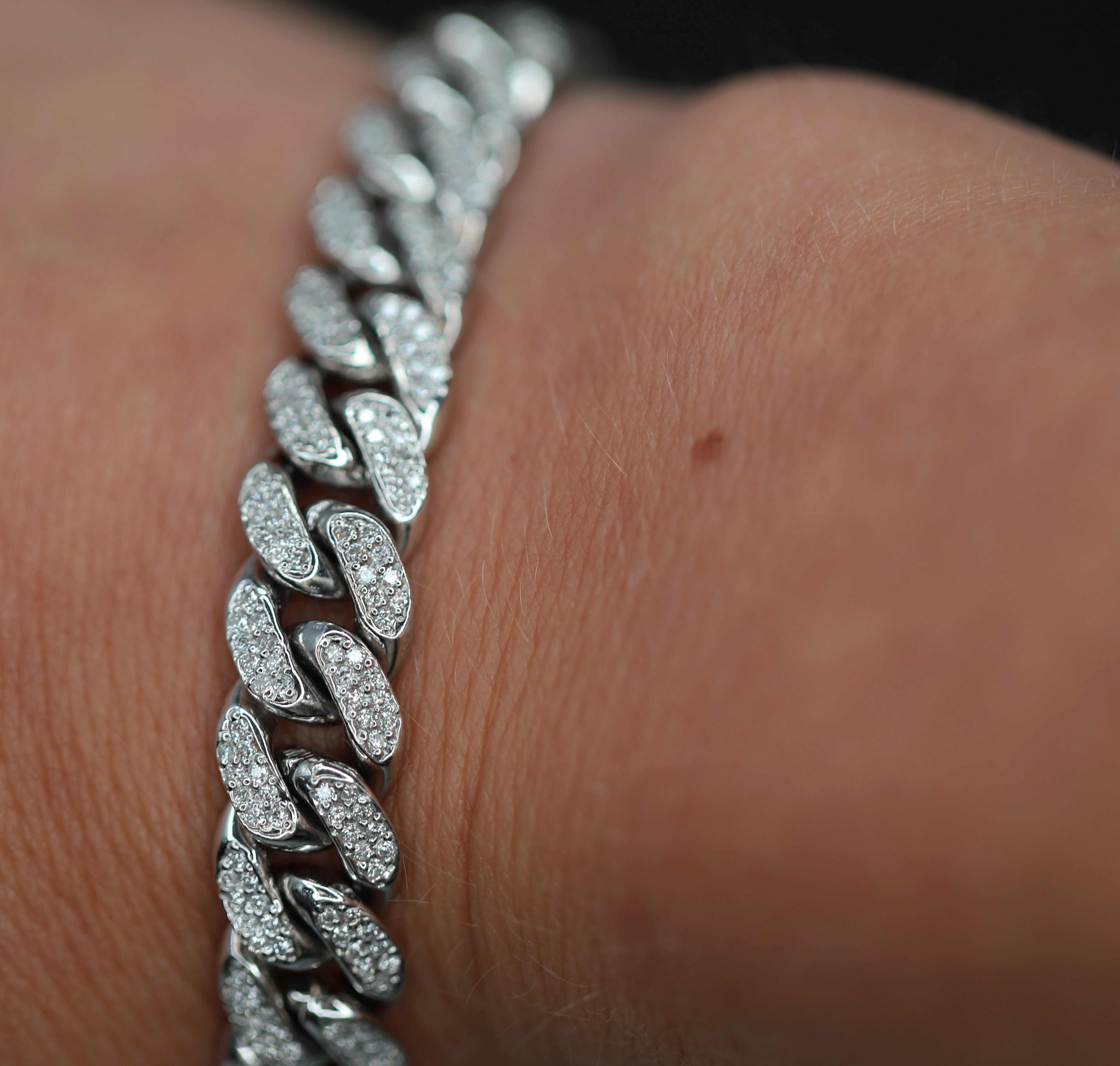 14K White Gold Men's Diamond Bracelet - 4.16 Carat Total Weight (CTW) Luxury Jewelry Gift for Him - Perfect for Anniversaries, Weddings & Special Occasions