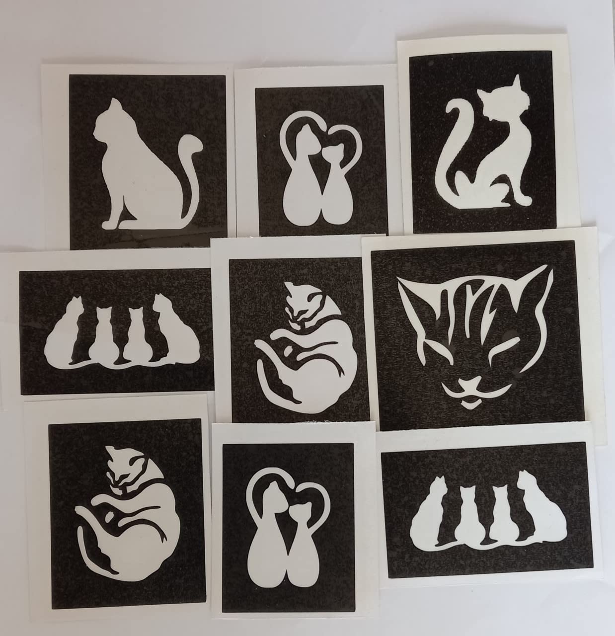 30-Piece Cat Themed Stencils for Glitter Tattoos, Cake Decorating, DIY Crafts - Dazzle Glitter Tattoos | Perfect for Birthday Parties, Pet Lover Gifts & Kids Activities