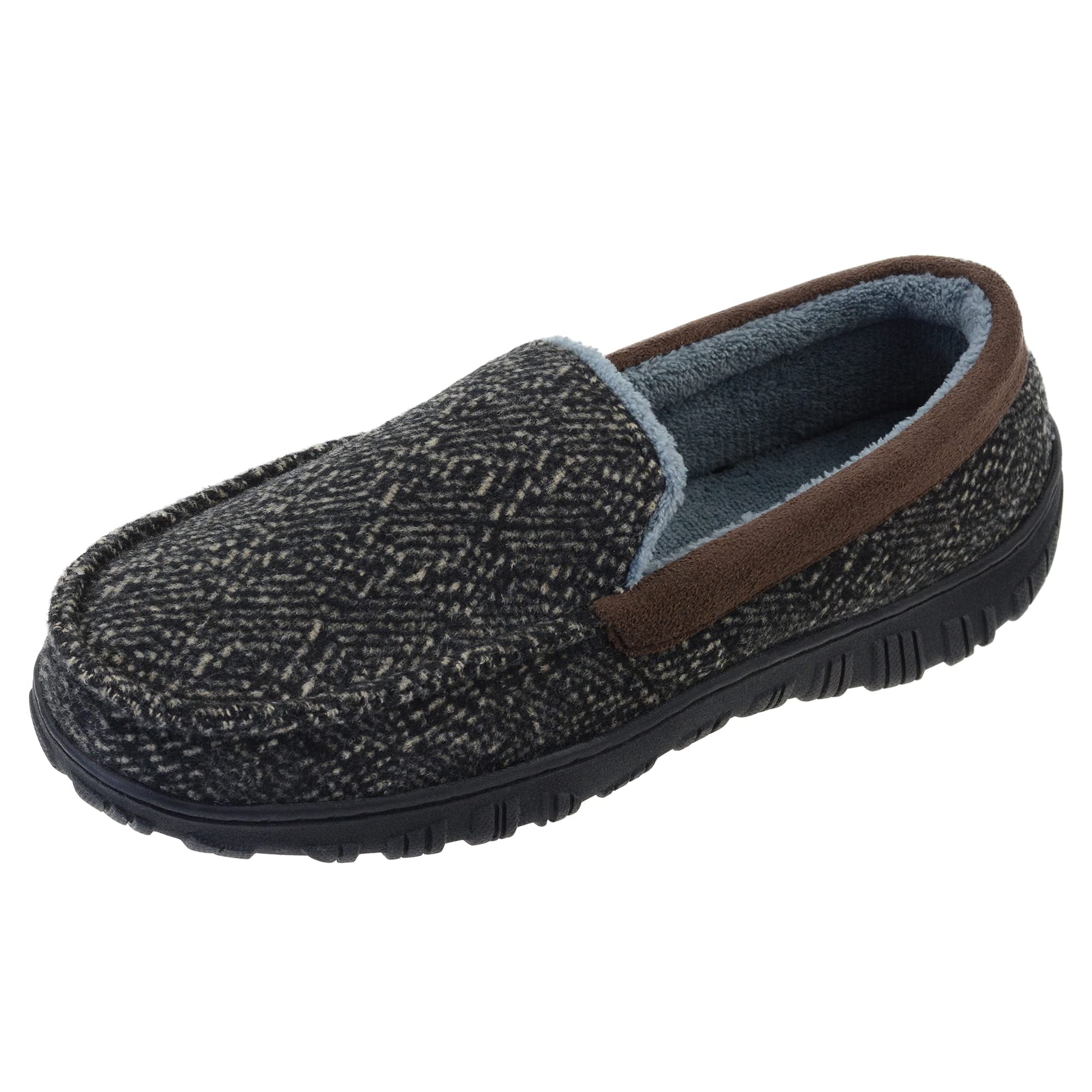 LseLom Men's Soft House Moccasin Slippers with Memory Foam - Comfortable Indoor/Outdoor Slippers for Home, Office & Travel - Perfect for Relaxing, Lounging & Cold Weather Wear