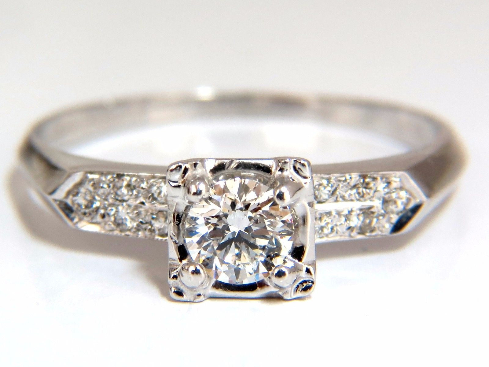0.67ct Natural Round Diamond Vintage Raised Deck Ring in 14K Gold - Elegant Wedding, Engagement & Anniversary Jewelry Gift for Women