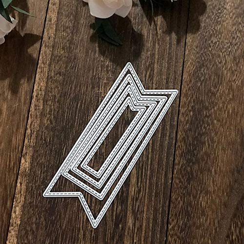 SELDIE Carbon Steel Dotted Line Flag Cutting Die - DIY Embossing Stencil Template for Paper Craft, Scrapbooking, Greeting Cards & Bookmarks | Perfect for Card Making, Scrapbook Decorations and Handmade Gifts