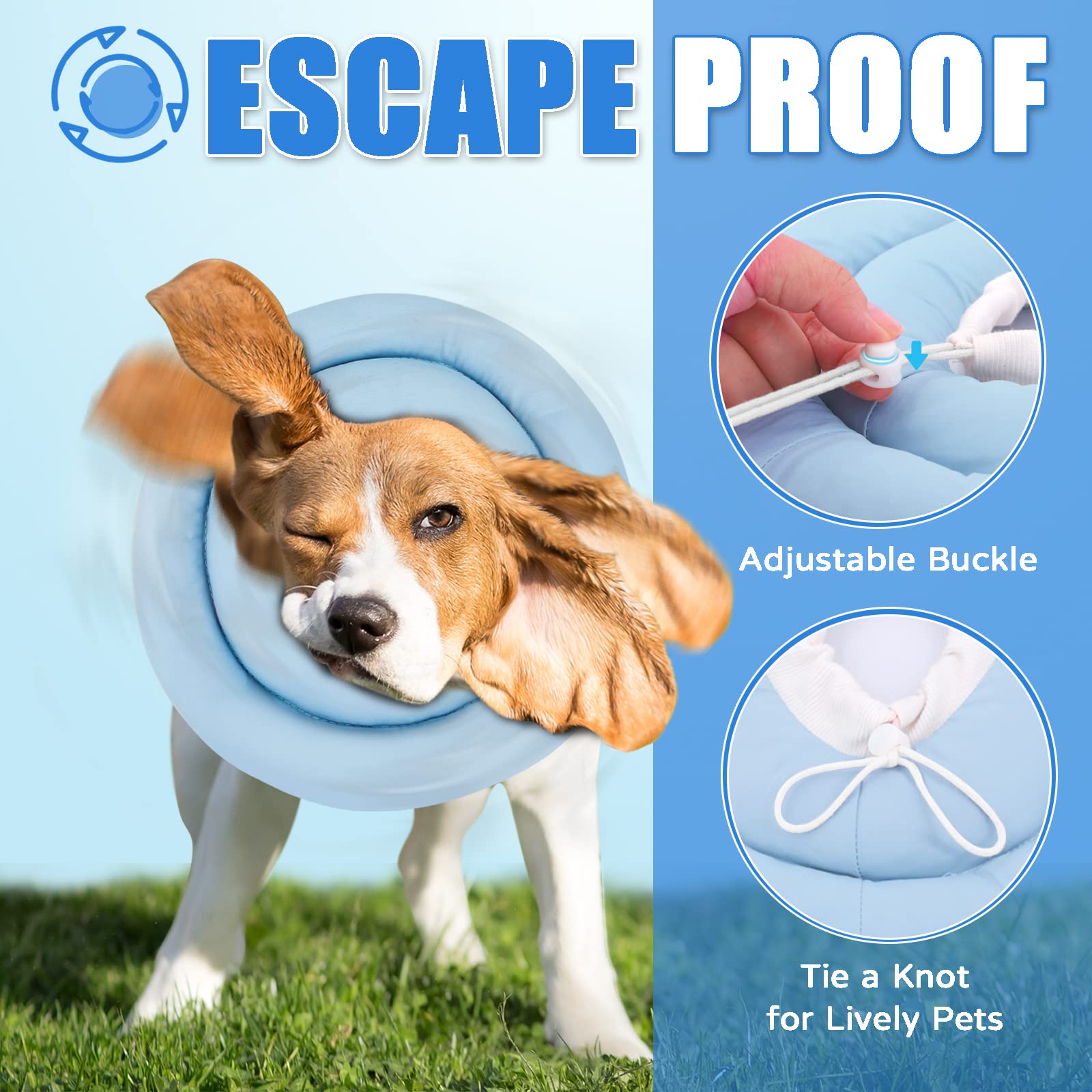 Soft Adjustable Dog Cone Collar for Small, Medium & Large Dogs & Cats - Waterproof Pet Recovery E-Collar After Surgery to Prevent Licking Wounds - Perfect for Post-Surgery Care & Wound Protection