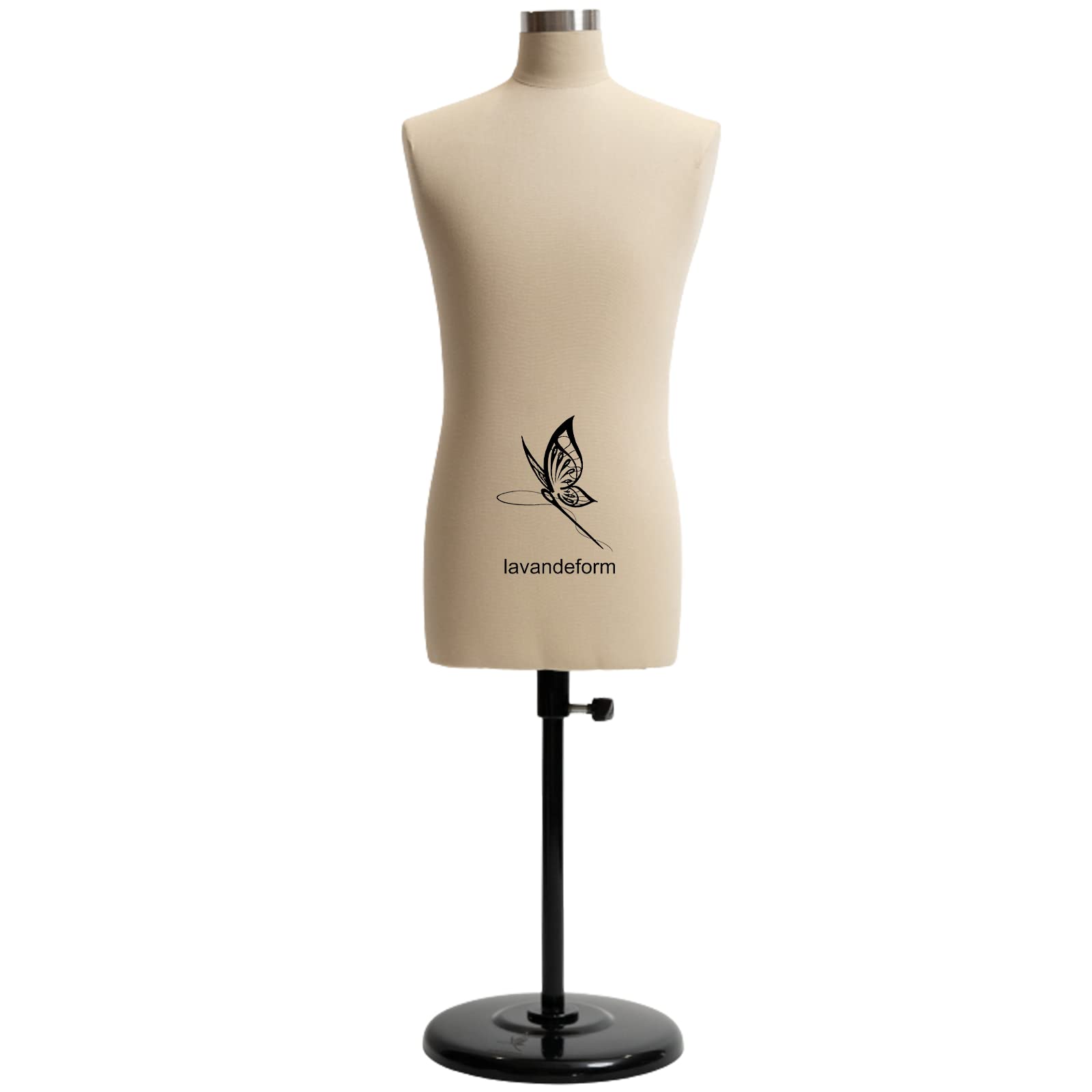 Half Scale Male Dress Form - 1/2 Size Tailor's Dummy, Professional Sewing Mannequin for Men (Beige) | Perfect for Fashion Design, Costume Making & DIY Sewing Projects
