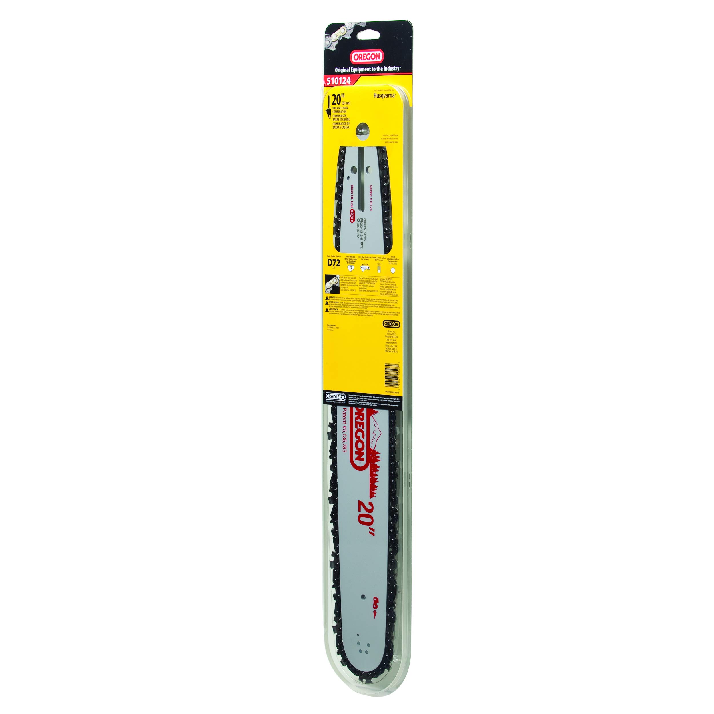 OREGON CUTTING SYSTEMS 510124 20-Inch Chainsaw Replacement Bar - Compatible with Most Chain Saws - Perfect for Wood Cutting, Tree Trimming & Firewood Preparation